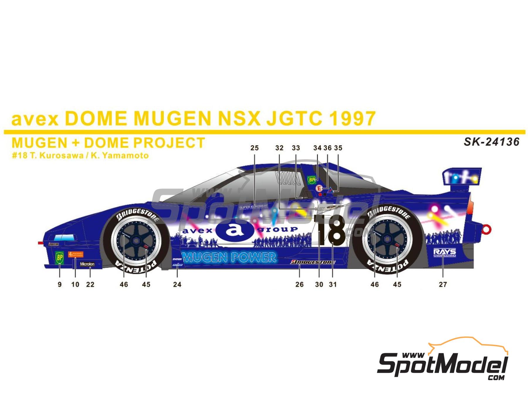 SK Decals SK24136: Marking / livery 1/24 scale - Honda NSX